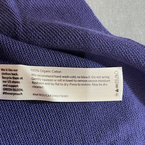 Eileen Fisher Sweater Womens Size XXS Blue Knit Long Sleeves V-Neck Tunic - Picture 6 of 8